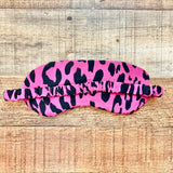 No Brand Fuchsia/Black Animal Print Padded Sleep Mask