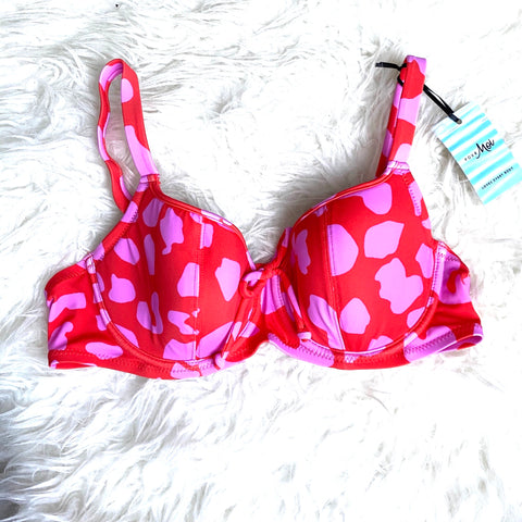 Pour Moi Red/Pink Underwire Bikini Top NWT- Size 34C