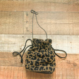 Skinny Dip Beaded Animal Print Drawstring Crossbody Bag (LIKE NEW)