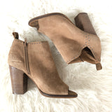 Lucky Brand Suede Peep Toe Booties- Size 7