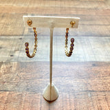 Melinda Maria Gold with Purple Stones Hoop Earrings