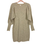 A New Day Beige Balloon Sleeve Sweater Dress- Size M