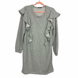 Cable Stitch Grey Heathered Ruffle Dress- Size XL