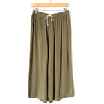 Amaryllis Olive Drawstring Wide Leg Cropped Pants- Size L (Inseam 19.5”) sold out online