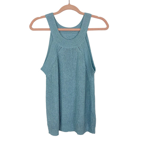 No Brand Blue Open Knit Sweater Tank and Shorts Lounge Set- Size XL (sold as a set)