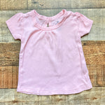 Honest Pink Shirred Raw Hem Tee- Size 3-6M