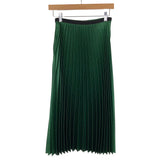 Zara Woman Green Pleated Midi Skirt- Size XS
