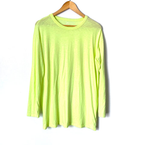 Aerie Neon Green Real Soft Distressed Hem Long Sleeve Top- Size XS