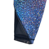 Lululemon Blue/Green/Purple Geometric Design Front Zipper Pockets Mesh Detail Leggings- Size 4 (Inseam 25”)