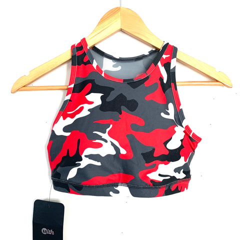 Wear It to Heart Cherry Camo Sports Bra NWT- Size S