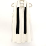 Cupcakes & Cashmere Button Up Dress with Black Tie Neck- Size 10
