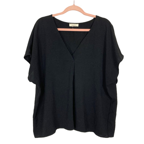 Ee:some Black V-Neck Top- Size S