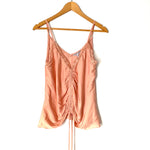 Naked Zebra Blush Pink Lace Cami with Ruched Bodice NWT- Size M