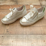 NeroGiardini White Glitter Side Zip Sneaker- Size 37 (See Notes)