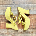 Marc Fisher Neon Yellow Espadrille Platform Sandals- Size 9 (Brand New Condition)