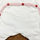 Petit Ami White Collared Candy Cane Outfit- Size NB (see notes)