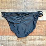Swimsuits for All Black Side Cutout Bikini Bottoms- Size 16