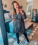 Scoop Black Animal Print Mesh Wrap Dress NWT- Size L (12-14)