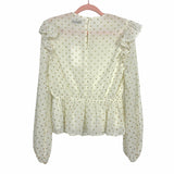 Endless Rose Cream/Gold Glitter Polka Dot Top NWT- Size M