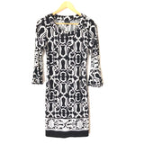 En Focus Studio Black and White Bell Sleeve Dress- Size 6