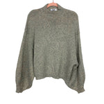 BB Dakota Grey Sparkle Bubble Sleeve Mock Neck Sweater- Size S