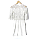 BB Dakota Ivory Lace Back Dress with Scalloped Sleeves NWT- Size XS (sold out online)