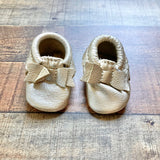 Freshly Picked Gold Leather Bow Moccasins- Size 0