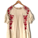 Umgee Embroidered Ruffle Sleeve Dress- Size S