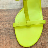 Vince Camuto Neon Green Ankle Strap Leather Heeled Sandals- Size 7 (see notes)