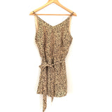 She + Sky Animal Print Belted Romper- Size S