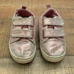 Toms Girl's Pink Glitter Shoes- Size 9