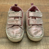 Toms Girl's Pink Glitter Shoes- Size 9