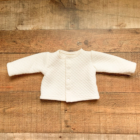 Kyle & Deena White Waffle Button Jacket- Size 0-3M