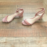 Gianni Bini Pink Velvet Sandals- Size 6.5