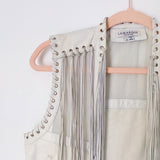 Lamarque White Leather Tassel Vest- Size XS (see notes)