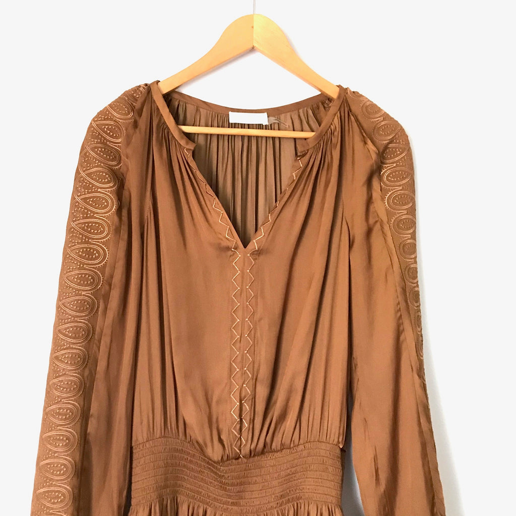 Ramy Brook Camel Brown Long Sleeve Drop Waist Dress- Size S/P The Saved Collection Ramy Brook Camel Brown Long Sleeve Drop Waist Dress- Size S/P The Saved Collection