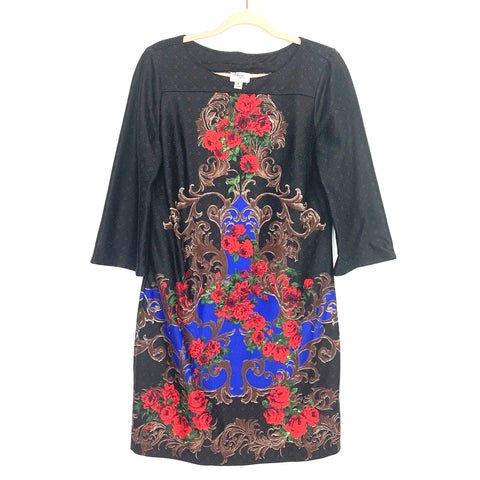 Beige By Eci Black Rose Pattern Dress- Size 8 The Saved Collection Beige By Eci Black Rose Pattern Dress- Size 8 The Saved Collection