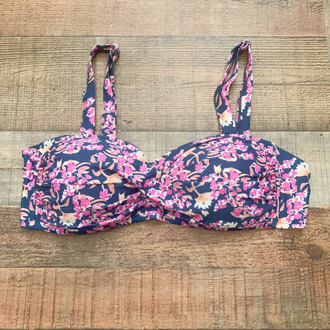 Meet.Curve Navy Blue Floral Print Swim Top- Size XL (We Have Matching Bottom!)