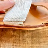 Dolce Vita Brown/White Two Band Slide Sandals - Size 9 (see notes)