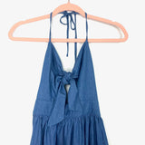 Listicle Chambray Front Tie Cut Out Halter Midi Dress NWT- Size S