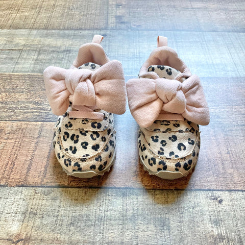 H&M Leopard Print Faux Suede with Bow Sneakers- Size 4-5 (sold out online)