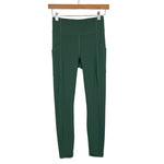 Lululemon Green Side Pocket Exposed Seam Detail Leggings- Size 4 (Inseam 26")