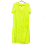 Becca Neon Yellow V-Neck Midi T-Shirt Dress- Size M/L (sold out online)