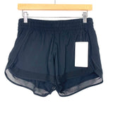 Athleta Black Mesh Racer Run Short 4" NWT- Size XS
