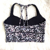 Lululemon Black Floral Sports Bra- Size 4 (we have matching skort)