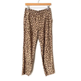 Monrow Animal Print Pull On Distressed Hem Pants- Size M (Inseam 26")