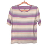 J. Crew Purple/Lilac Striped Slim Perfect Fit Tee- Size XL (sold out online, see notes)