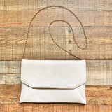 Urban Expressions Cream Leather Envelope Clutch with Chain Strap NWOT