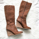 Franco Sarto Zip Up Wedge Boots- Size 7