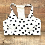 Outdoor Voices White and Black Polka Dot Sports Bra- Size S